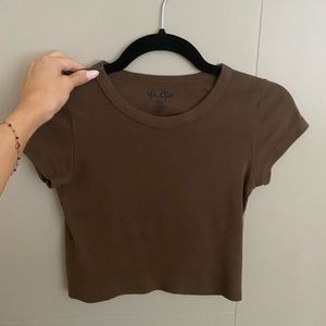 Never been worn brown John Galt/Brandy Melville crop top